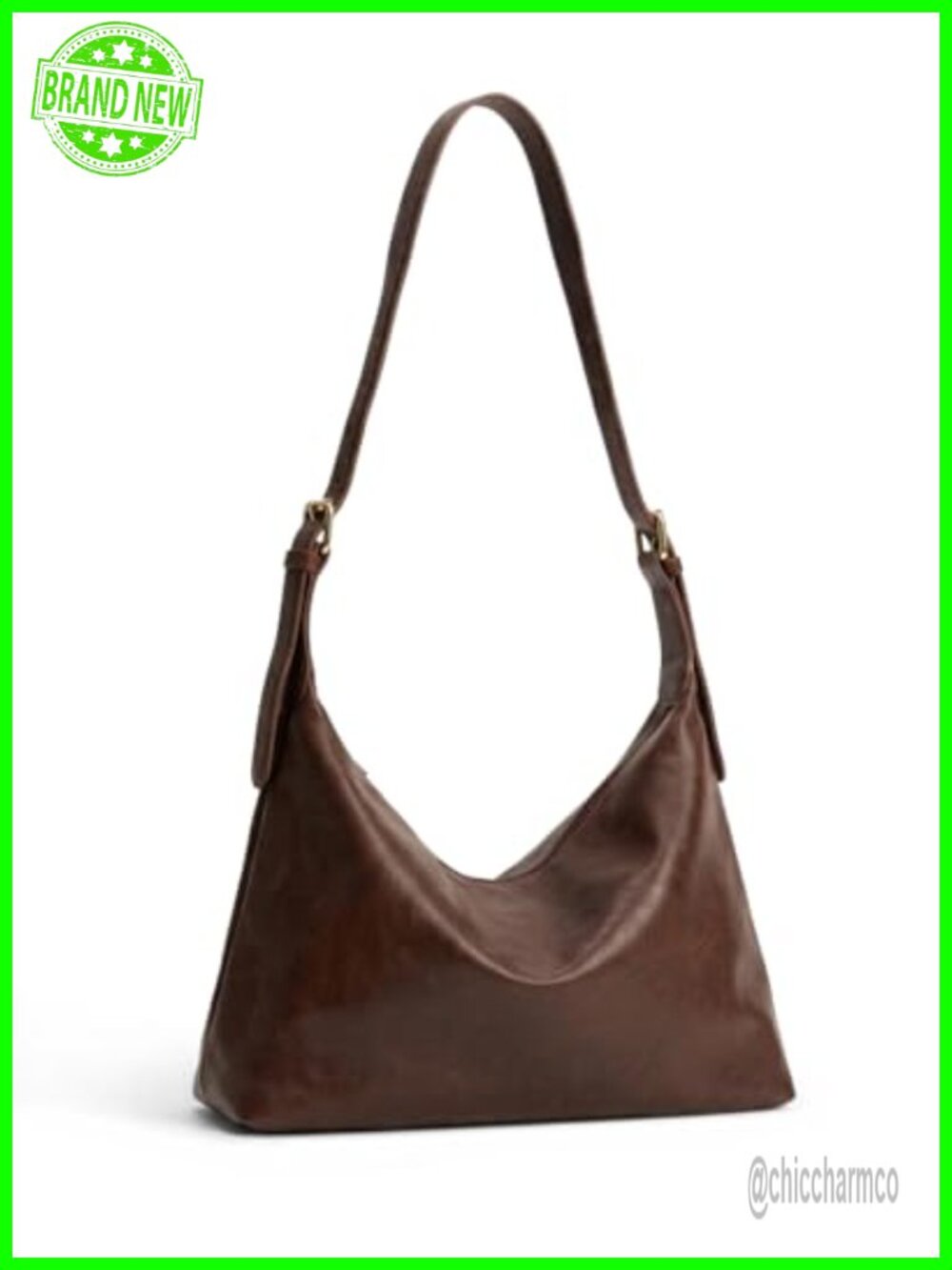 Slouchy Hobo Shoulder Bag Vintage Vegan Leather Crossbody Purse
